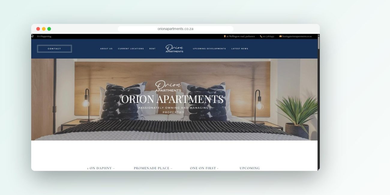 Orion Apartments website
