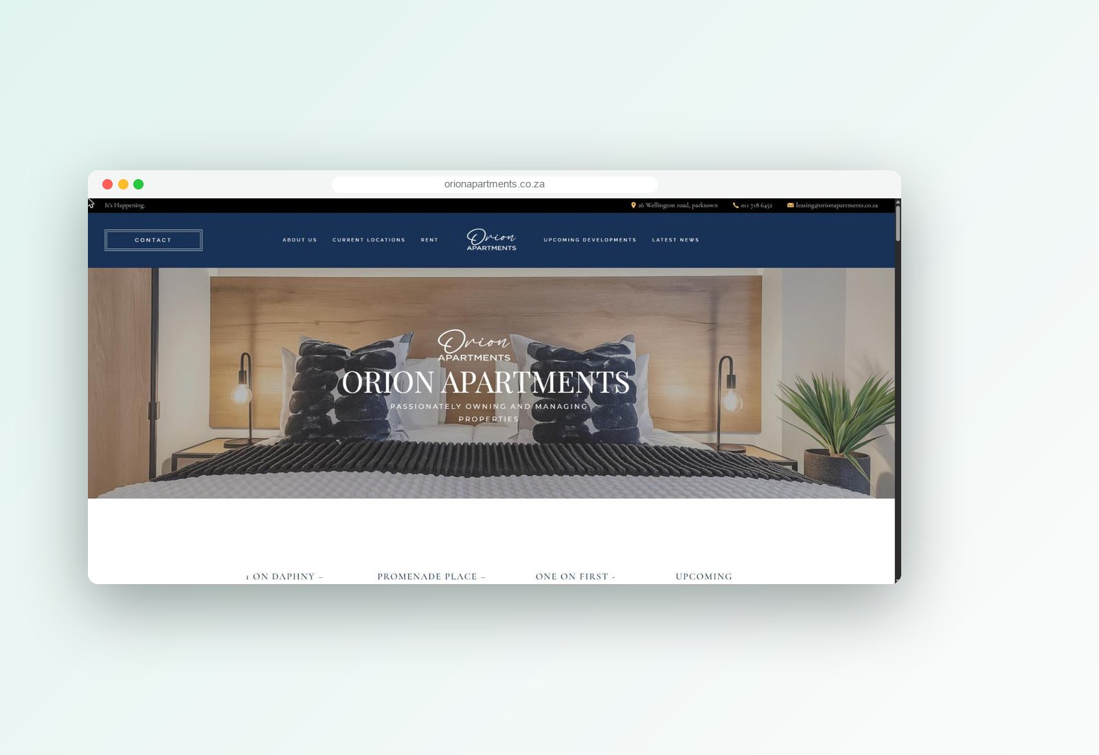 Orion Apartments website