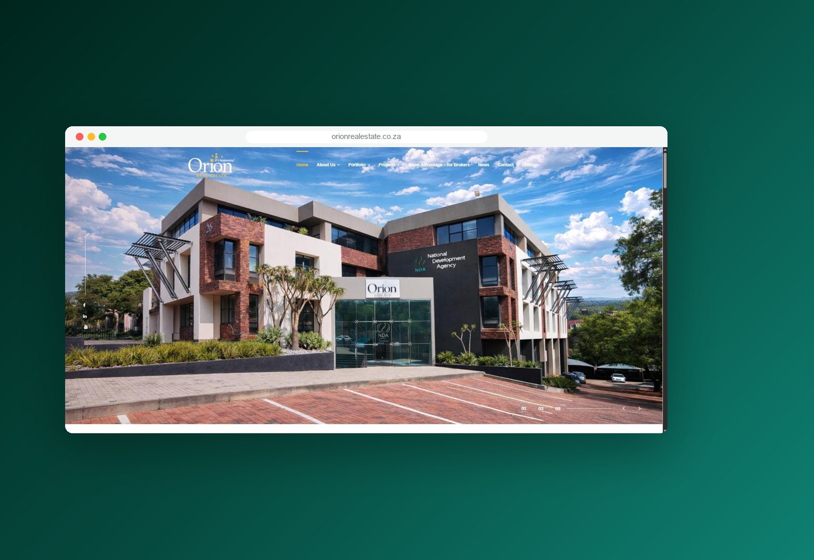 Orion Real Estate website by Infinix Digital