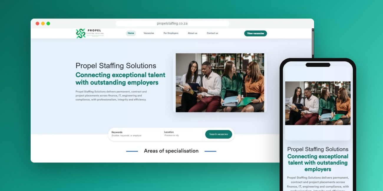 Propel Staffing Solutions website and job board